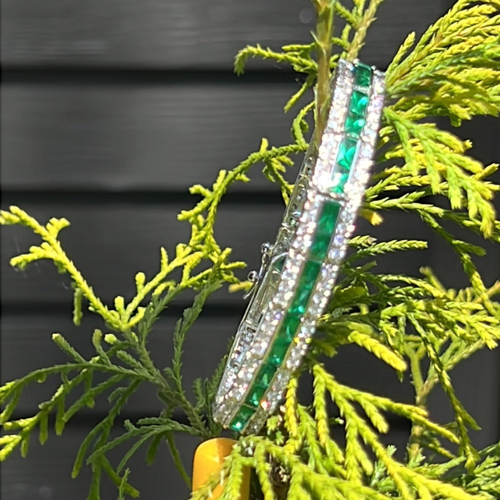 Emerald diamond CZ Bracelet